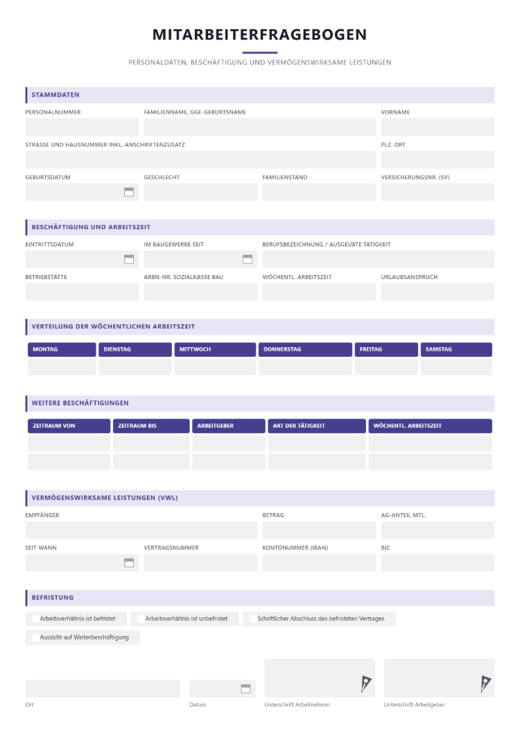 Mitarbeiterfragebogen als PDF