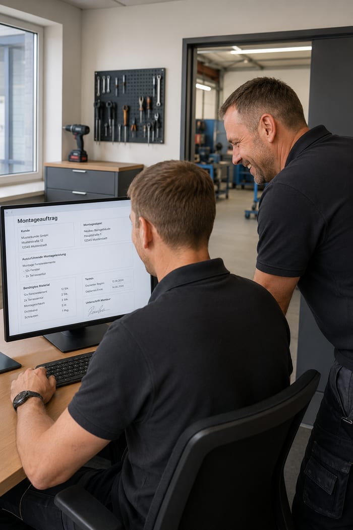 Digitalisierung des Montageauftrags