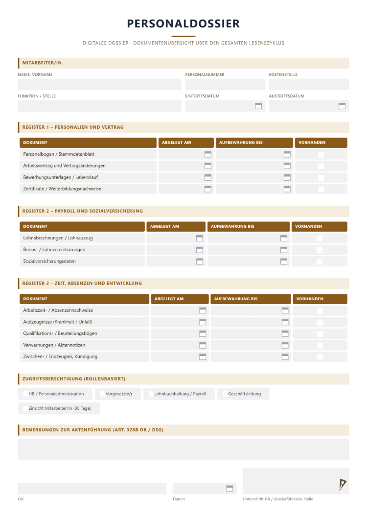 Digitales Personaldossier