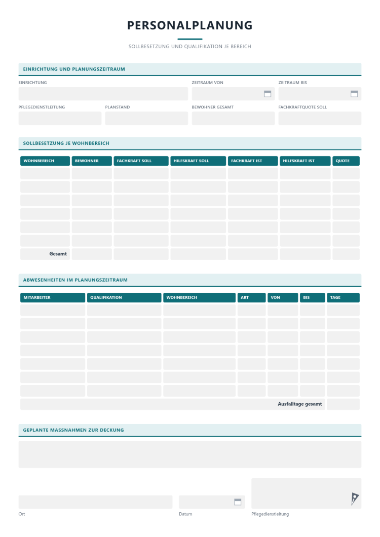 Personalplanung für die Pflege