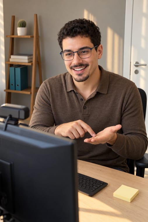 Formilo-Berater erklärt im Online-Meeting, wie das Rapport-Muster entsteht