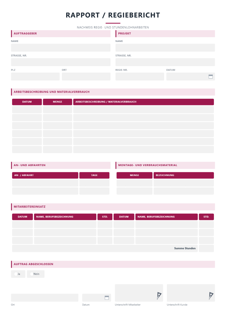Rapport als Regiebericht