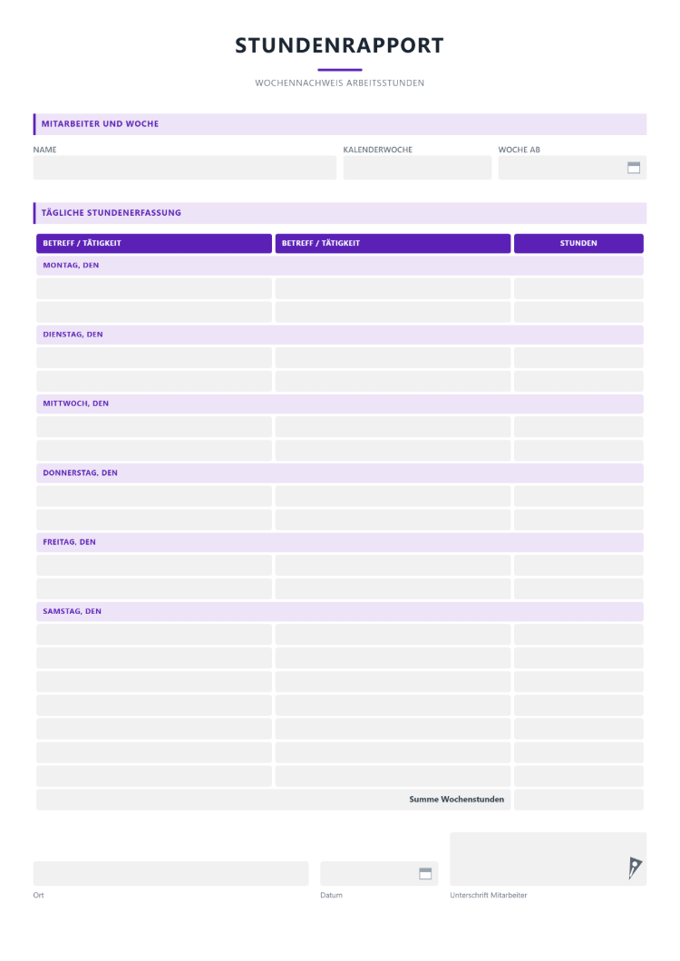 Stundenrapport