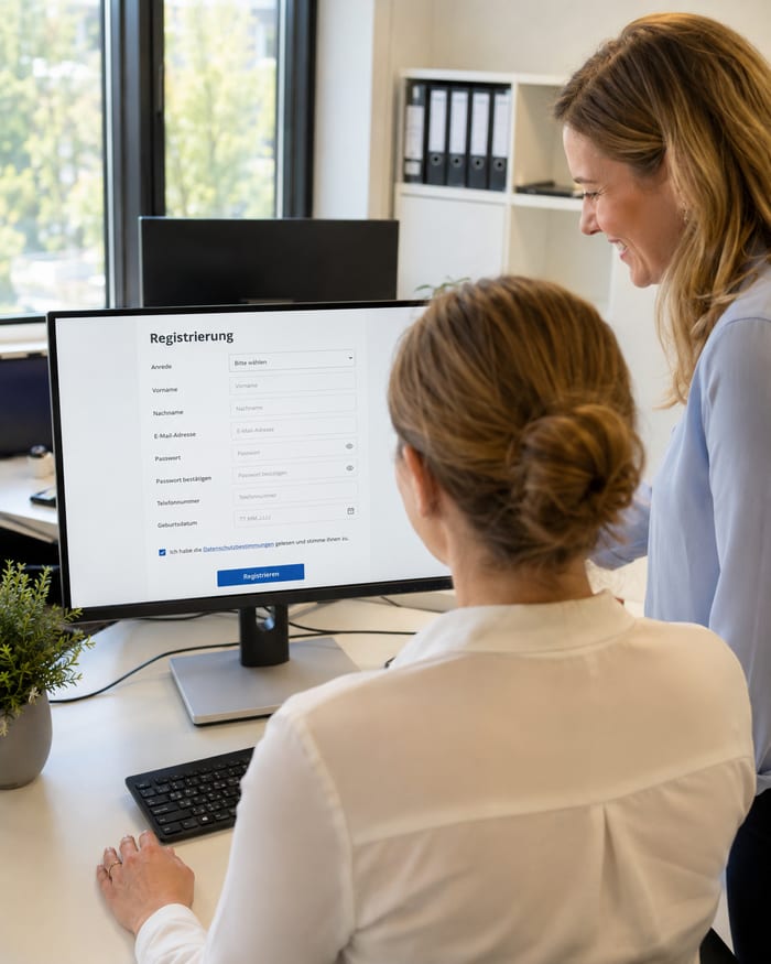 Digitalisierung des Registrierungsformulars