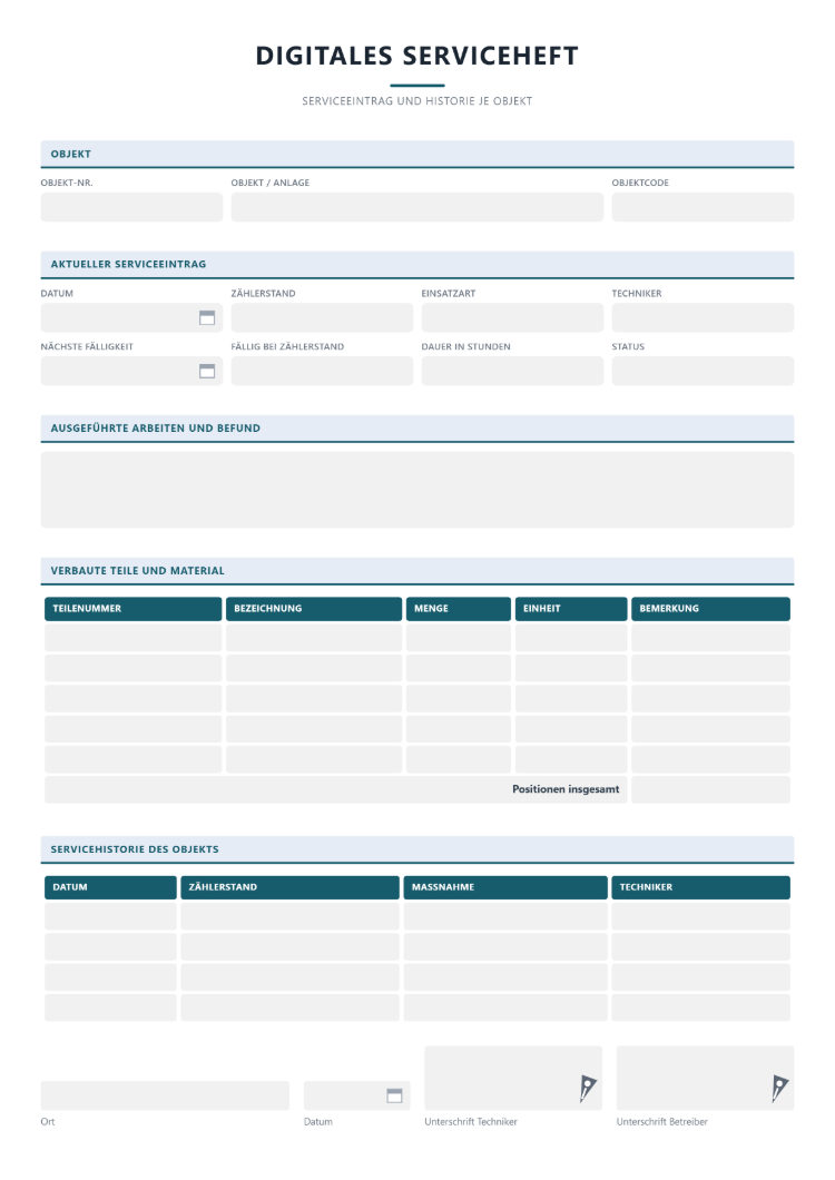 Digitales Serviceheft