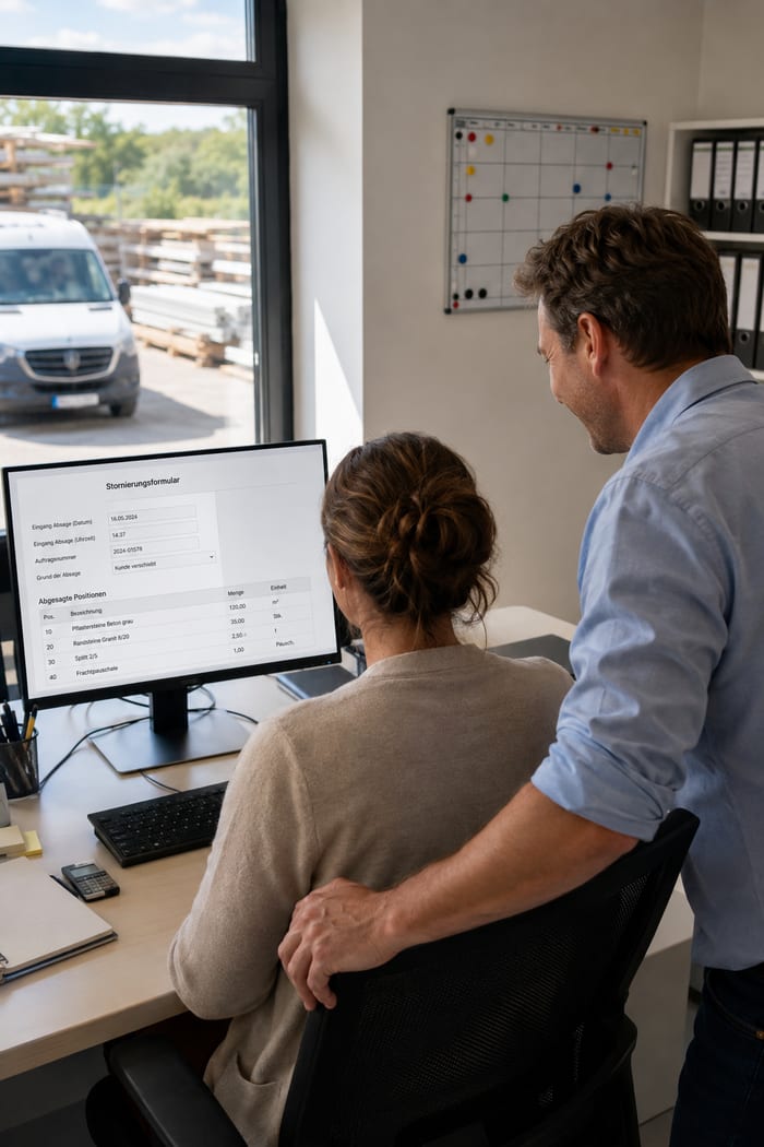 Digitalisierung des Stornierungsformulars