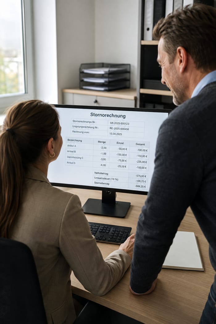 Digitalisierung der Stornorechnung