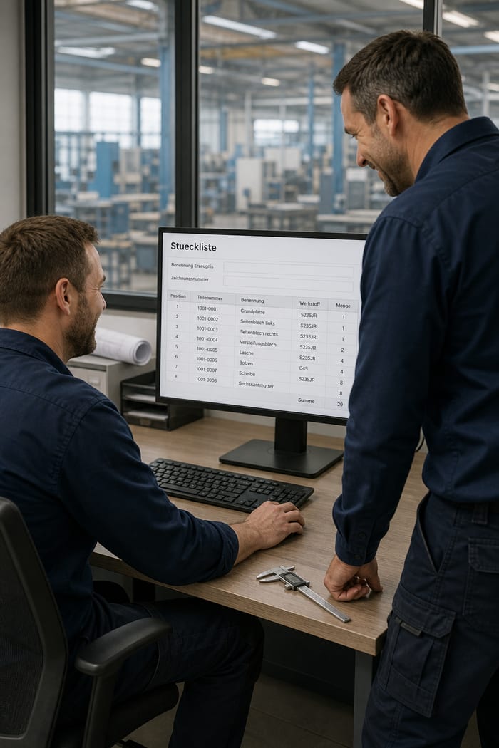 Digitalisierung der Stückliste