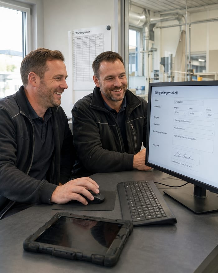 Digitalisierung des Tätigkeitsprotokolls