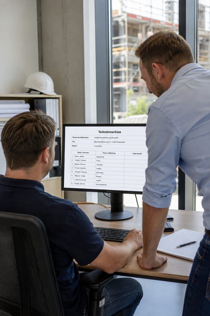 Digitalisierung der Teilnehmerliste