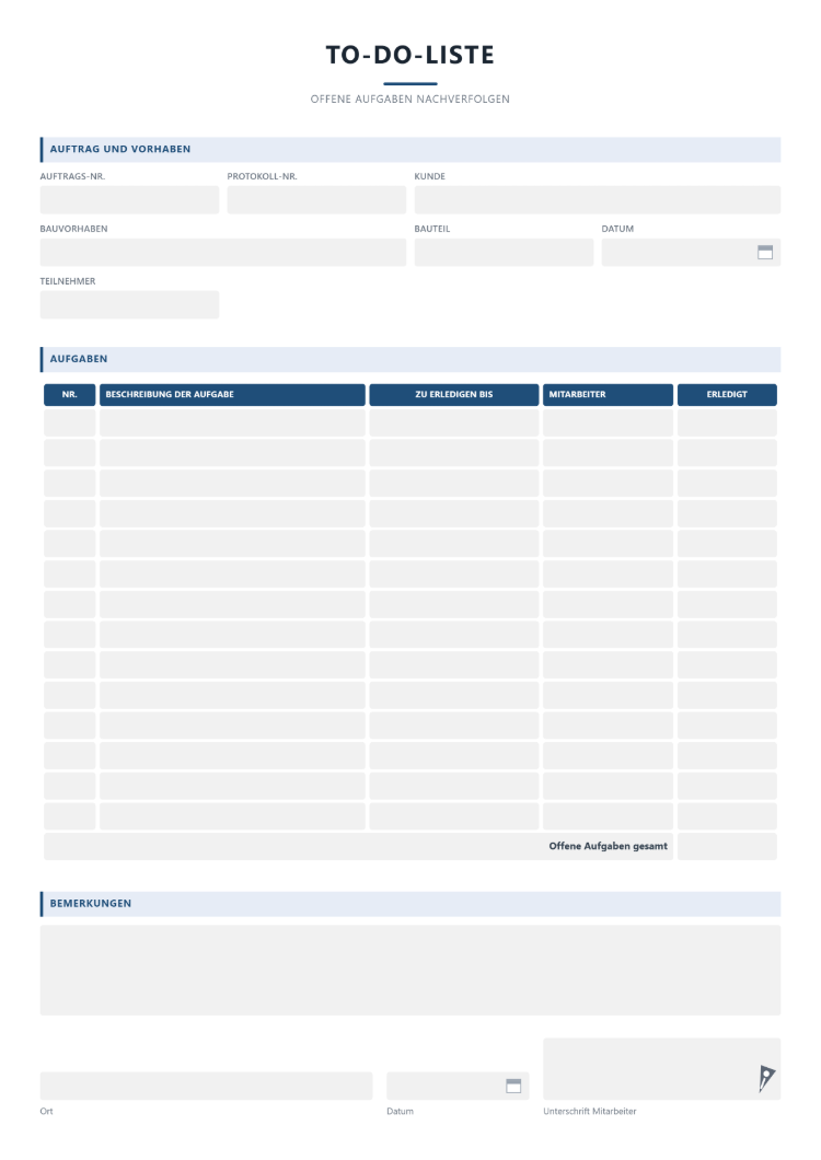To-do-Liste Vorlage