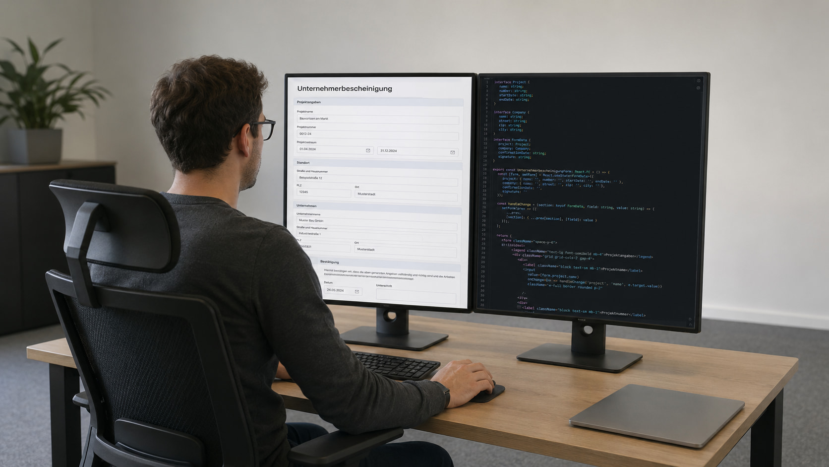 Unternehmerbescheinigung mit Formilo programmieren lassen
