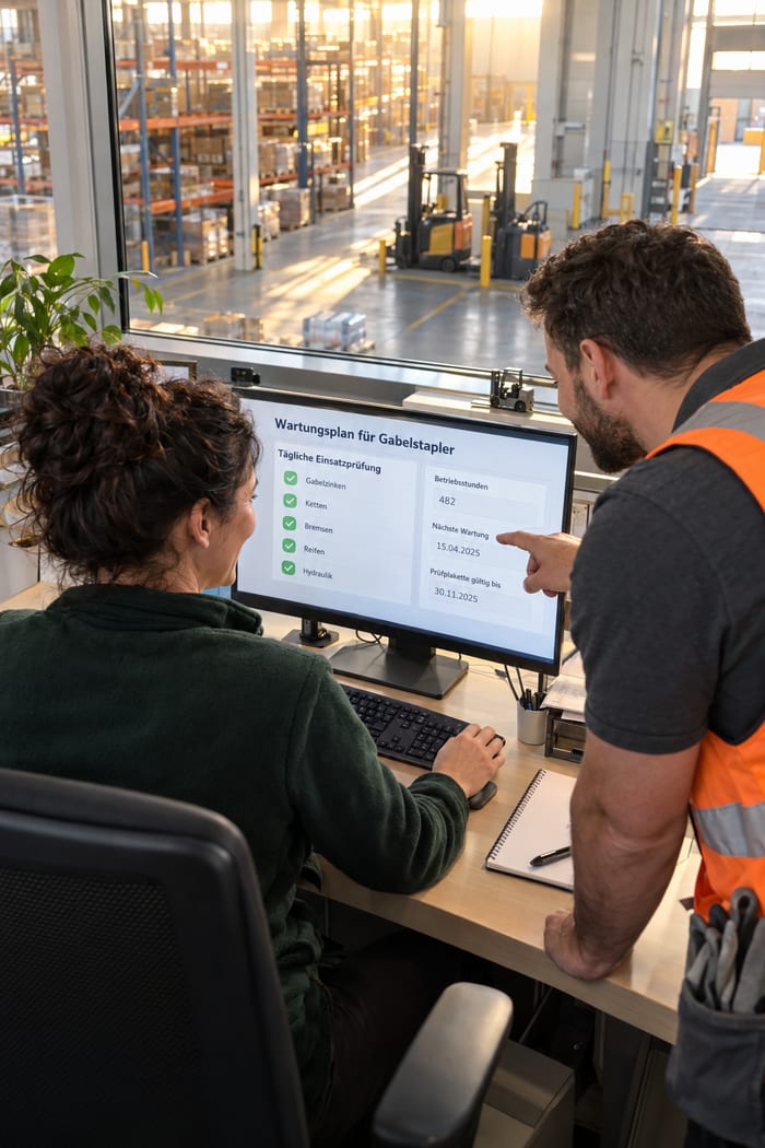 Digitalisierung des Wartungsplans für Gabelstapler