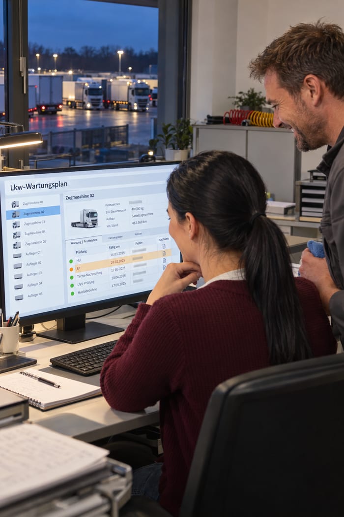Digitalisierung des Lkw-Wartungsplans
