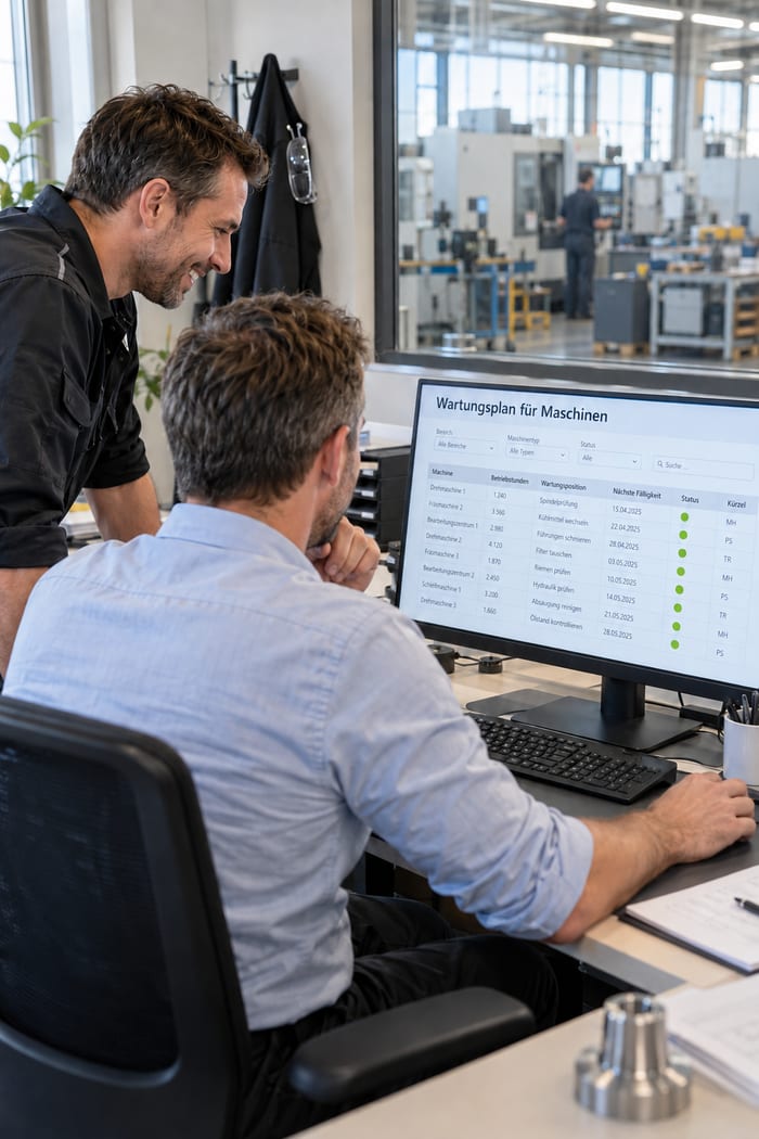 Digitalisierung des Wartungsplans für Maschinen