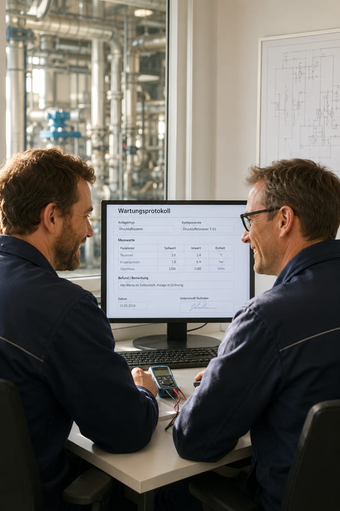 Digitalisierung des Wartungsprotokolls