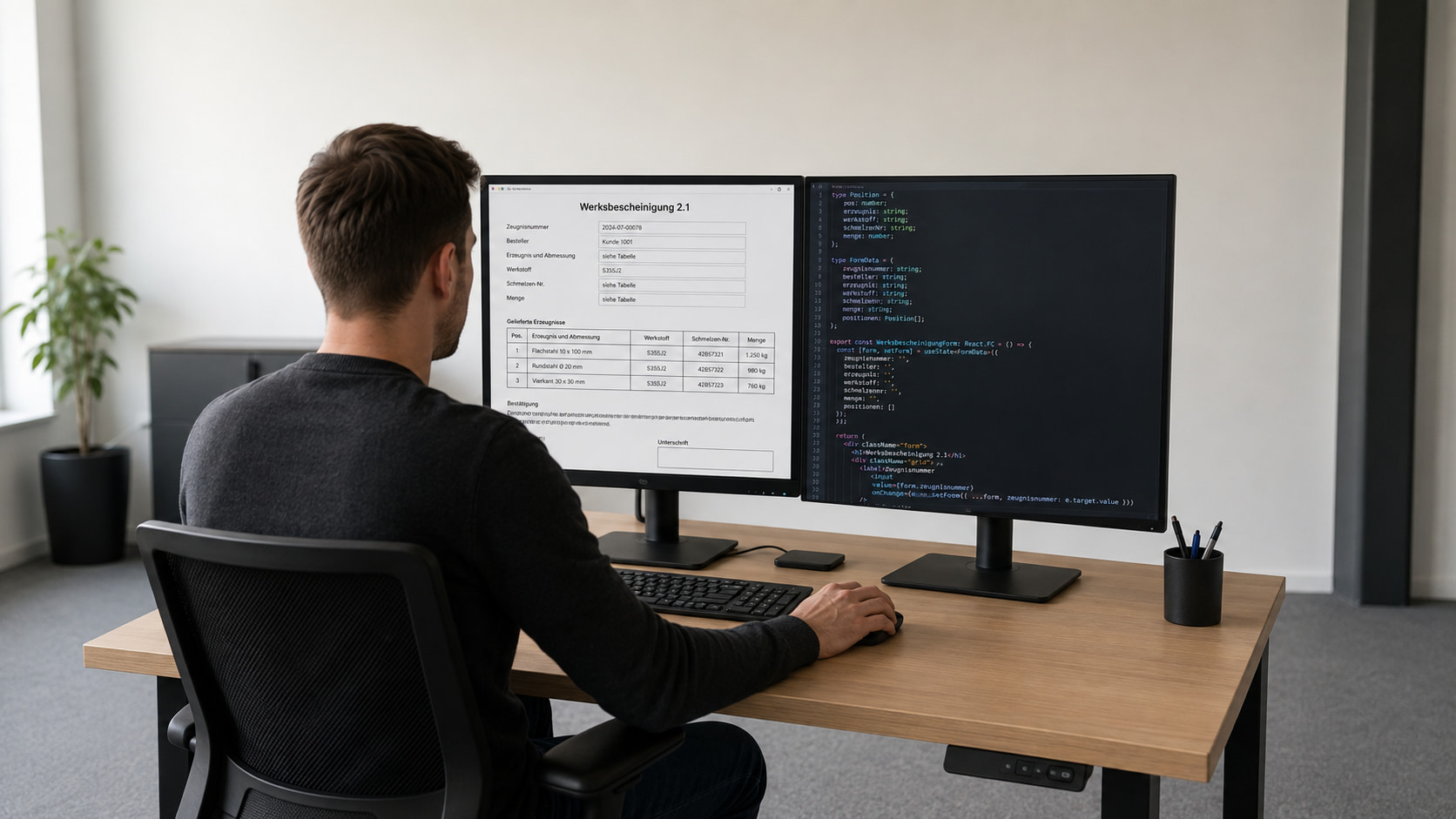 Werksbescheinigung mit Formilo programmieren lassen