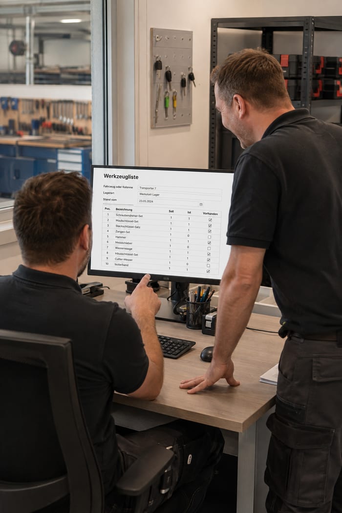 Digitalisierung der Werkzeugliste