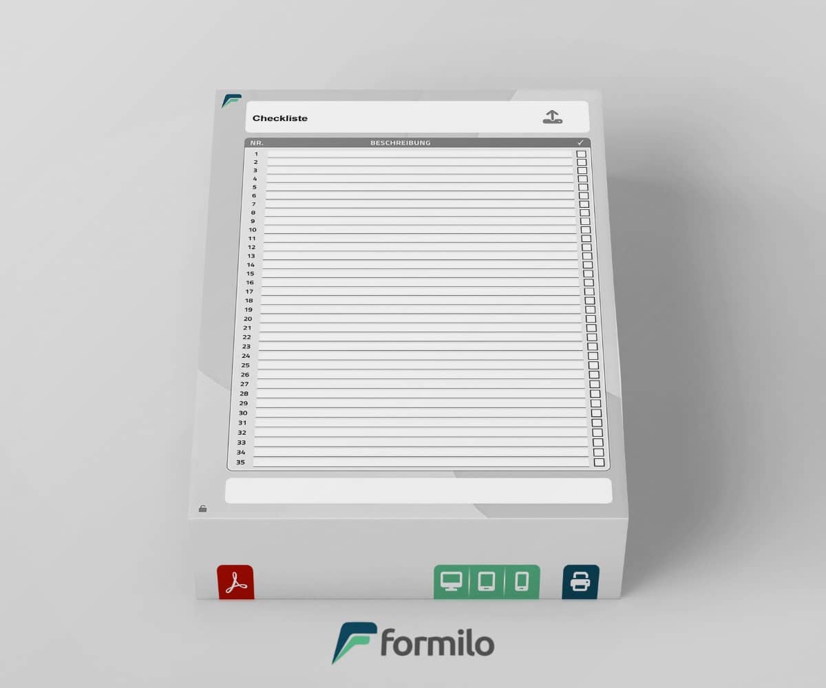 Checkliste PDF Vorlage herunterladen