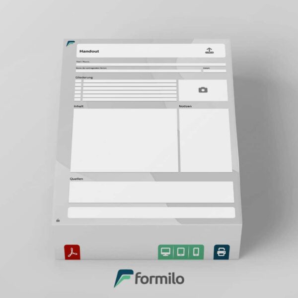 Handout Vorlage - digitales PDF Formular