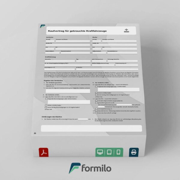 Kfz-Vollmacht beschreibbarer PDF Vordruck