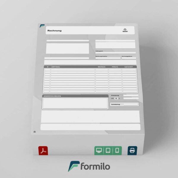 Allgemeine Rechnungsvorlage zum Herunterladen - interaktive PDF mit automatischen Berechnungen