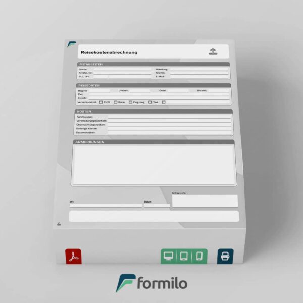 PDF Formblatt "Reisekostenabrechnung" zum digitalen Ausfüllen