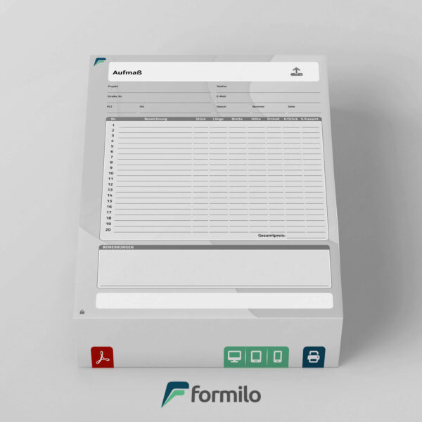Aufmaß für Trockenbau - cleveres PDF Formular für Desktop und Mobil