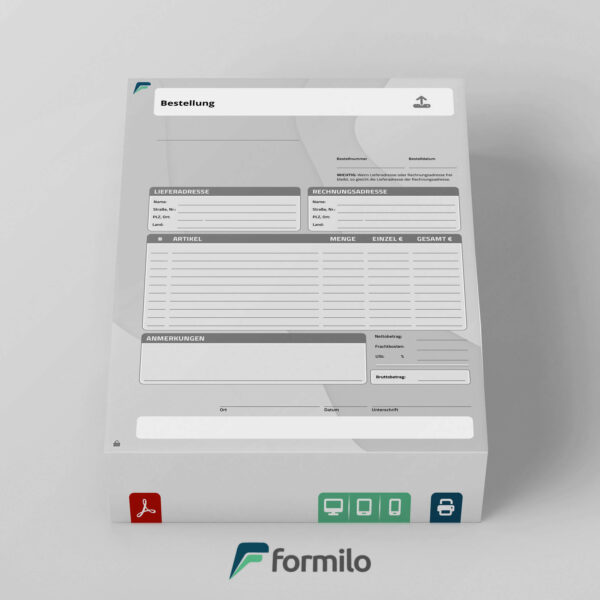 Interaktives Bestellformular im PDF Format