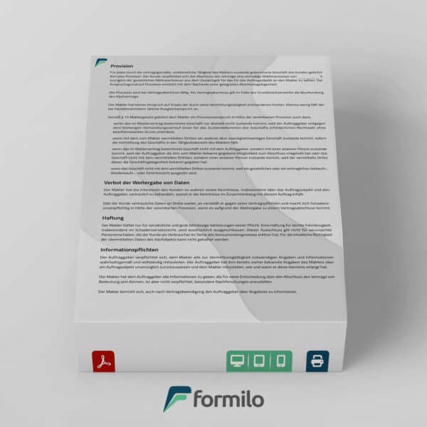 Der Makleralleinauftrag - als beschreibbares PDF Formular erwerbbar