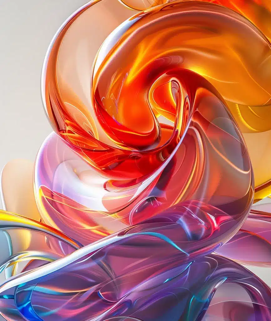 Buntes Glas-3D-Objekt, abstrakter Hintergrund
