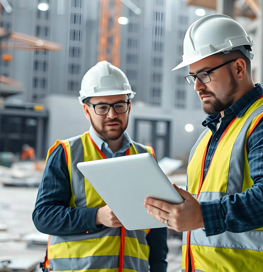 Bauingenieure, die sich um den Fortschritt von Bauprojekten kümmern.