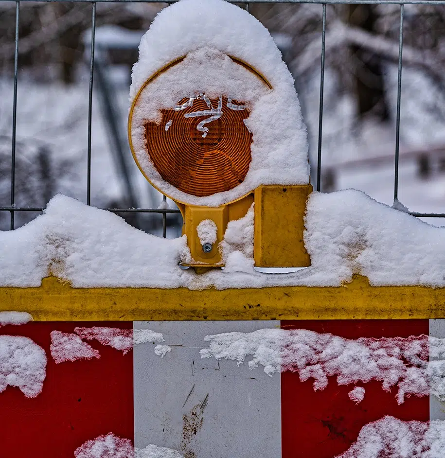 Darstellung einer Baustelle im Winter