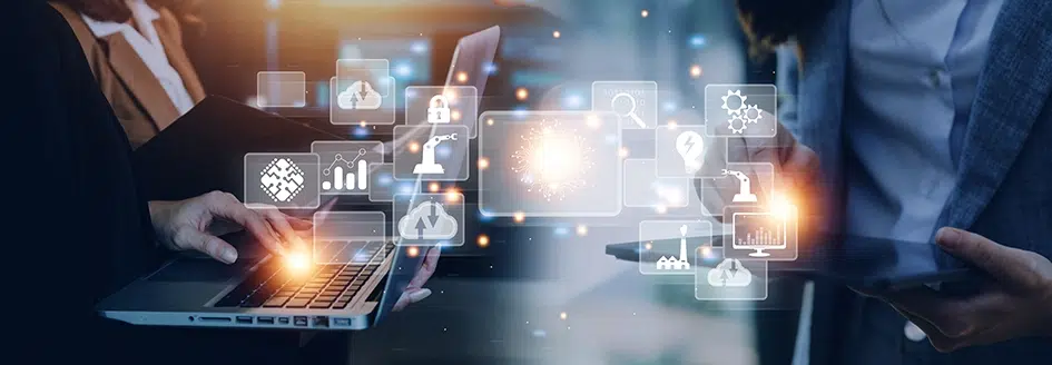 Darstellung der Digitalisierung und Digitalisierung von Geschäftsprozessen und Daten