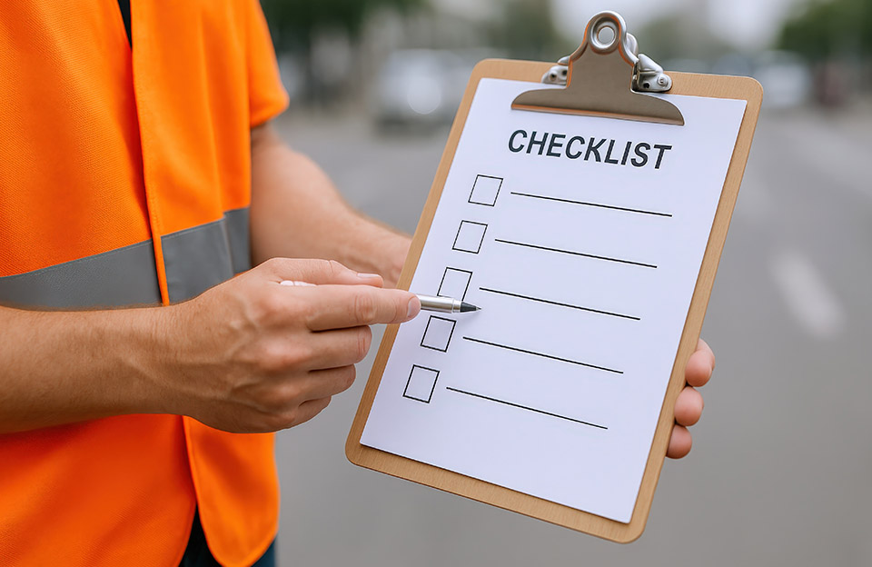 Eine Person mit einer symbolischen Checkliste