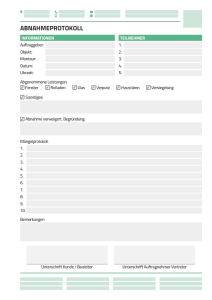 Abnahmeprotokoll