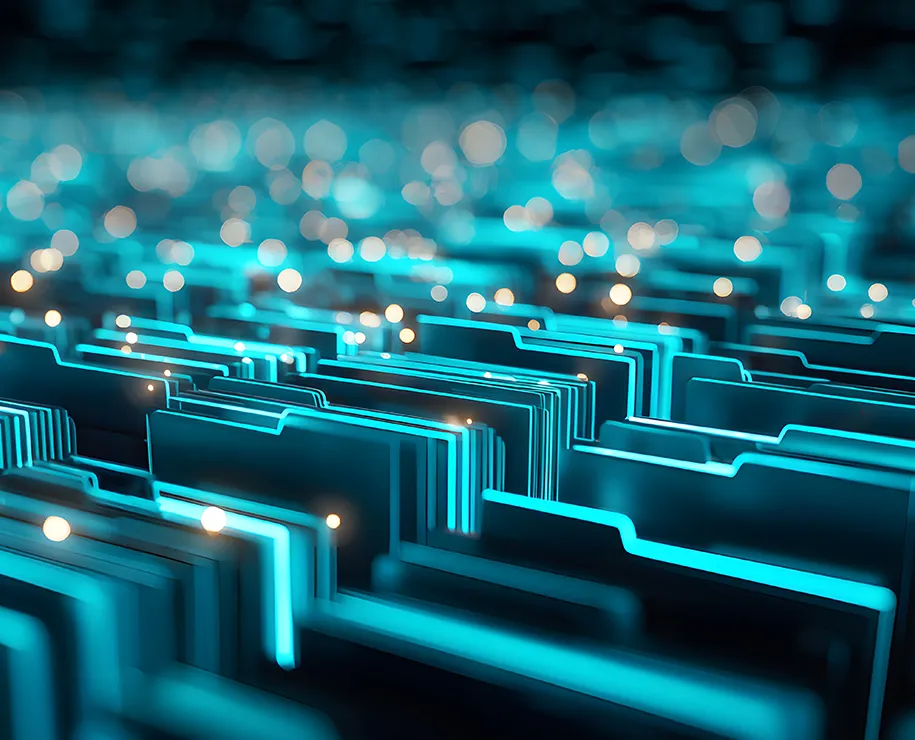 Leuchtende Dateiordner als Symbole