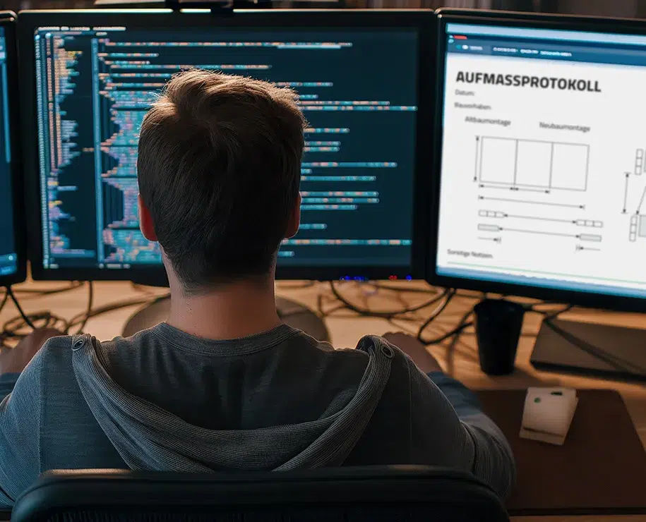 Ein Programmierer beim Erstellen eines Formulars