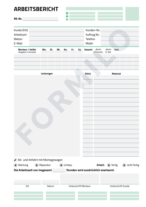 ARBEITSBERICHT BEISPIELVORLAGE 7